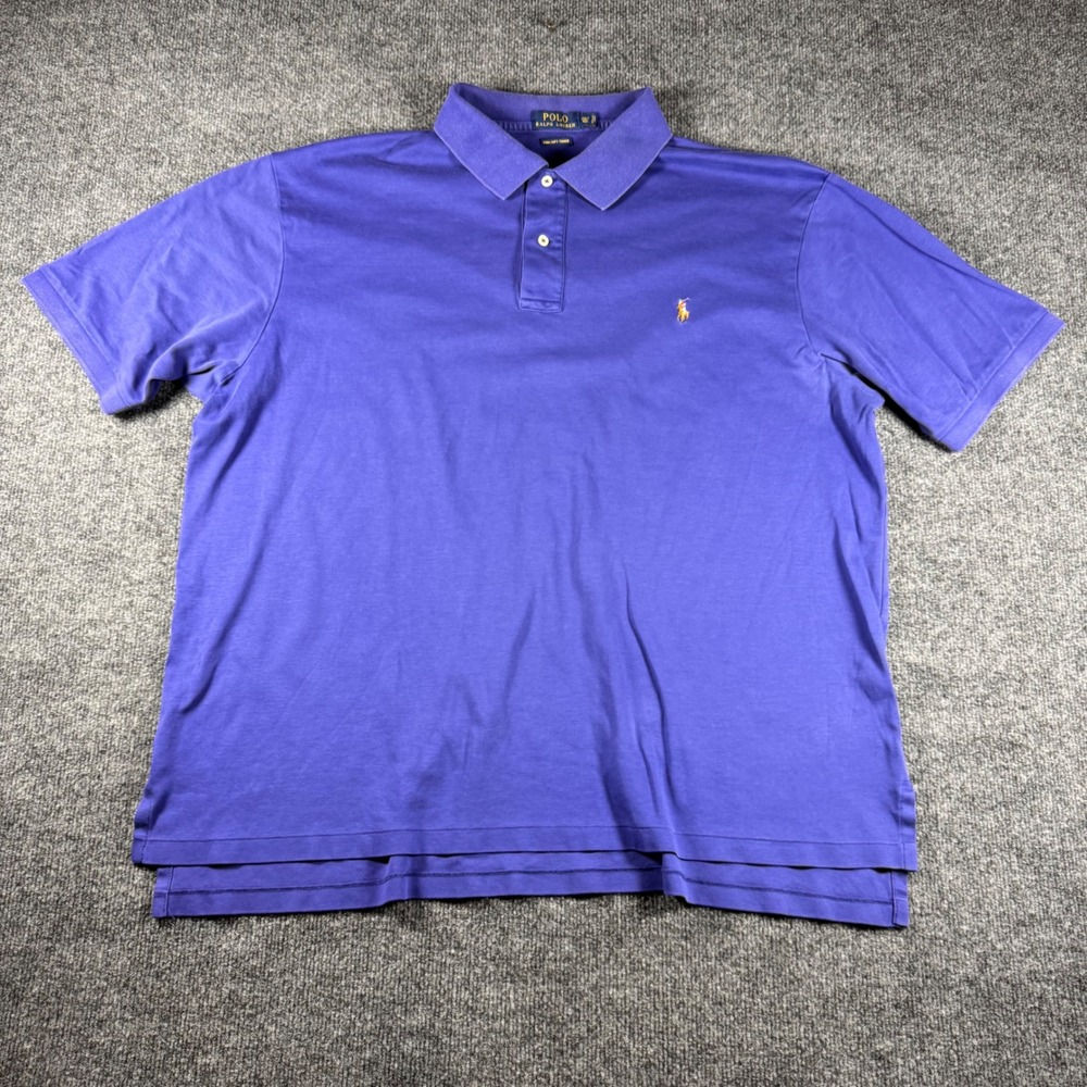 Polo Ralph Lauren Mens 2XLT Purple Pima Soft Touch Cotton Polo Shirt Tall